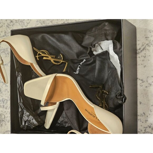 Saint Laurent Opyum YSL Logo Heels In Size 39.5 - Picture 10 of 10